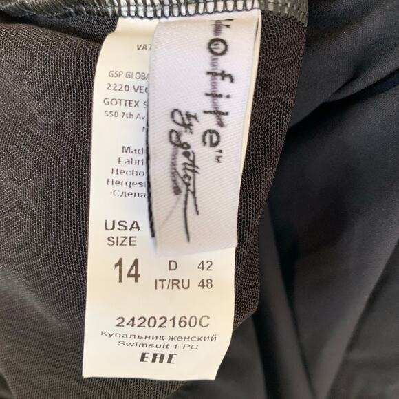 Gottex One Piece Size 14 Ruffle Square Neck Romantic Embroidery Sophisticated - Picture 4 of 5